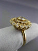 ESTATE .75CT ROUND DIAMOND 14KT YELLOW GOLD 3D FLOWER MILGRAIN FILIGREE RING