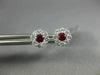 ESTATE .63CT DIAMOND & AAA RUBY 18KT WHITE GOLD 3D CLUSTER FLOWER STUD EARRINGS