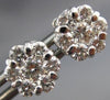 ESTATE 1.12CT DIAMOND 14K WHITE GOLD CLASSIC FLOWER CLUSTER STUD EARRINGS #22238