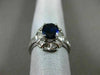 ESTATE WIDE 2.32CT DIAMOND & SAPPHIRE 18K WHITE GOLD 3D FILIGREE ENGAGEMENT RING