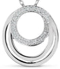 ESTATE .35CT DIAMOND 18K WHITE GOLD 3D LOVE KNOT CIRCLE OF LIFE FLOATING PENDANT