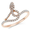 ESTATE .26CT DIAMOND 14KT ROSE GOLD 3D SNAKE FUN RING