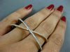 ESTATE .61CT DIAMOND 14KT WHITE & ROSE GOLD 3D DOUBLE FINGER CRISS CROSS X RING