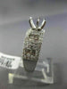 WIDE 1.04CT DIAMOND 18K WHITE GOLD ROUND & BAGUETTE 3D SEMI MOUNT ENGAGMENT RING