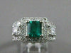 ESTATE 2.64CTW DIAMOND EMERALD 14KT GOLD FILIGREE COCKTAIL ENGAGEMENT RING #2461