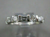 ESTATE .80CT EMERALD & ROUND DIAMOND 14KT WHITE GOLD 3D ANNIVERSARY RING #10907