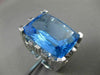ESTATE MASSIVE 32.69CT DIAMOND & AAA BLUE TOPAZ 14KT WHITE GOLD 3D NEW YORK RING