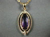 ESTATE 1.15CT DIAMOND & AAA AMETHYST 14KT ROSE GOLD 3D OVAL FILIGREE PENDANT