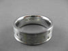 ESTATE WIDE 14KT WHITE GOLD SOLID BRICK DESIGN MENS WEDDING BAND RING 7mm #23144