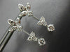ANTIQUE 1.15CT DIAMOND 18KT WHITE GOLD 3D FLOWER LEAF HANGING EARRINGS #9453