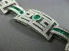 ESTATE WIDE 15.75CT DIAMOND & AAA EMERALD 18KT WHITE GOLD SQUARE TENNIS BRACELET