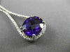 ESTATE X LARGE 4.69CT DIAMOND & AAA AMETHYST 14KT WHITE GOLD PEAR SHAPE PENDANT