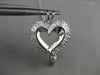 ESTATE 1.65CTW DIAMOND 14K WHITE GOLD OPEN 3D HEART PENDANT + CHAIN FG VVS #9889