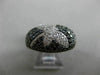 ESTATE 1.64CT WHITE & BLACK DIAMOND 14KT WHITE GOLD 3D PAVE BUTTERFLY LOVE RING