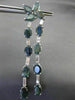 LARGE 23.74CT DIAMOND & ALEXANDRITE 14KT WHITE GOLD 3D FLOWER HANGING EARRINGS