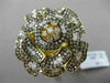 ESTATE MASSIVE 3.66CTW FANCY MULTI COLOR DIAMOND 18KT YELLOW GOLD 3D FLOWER RING