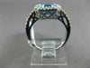 ESTATE WIDE 4.14CT DIAMOND & AAA BLUE TOPAZ 14KT WHITE GOLD HALO ENGAGEMENT RING