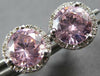 ESTATE 2.1CT DIAMOND & AAA PINK QUARTZ 14K WHITE GOLD HALO MARTINI STUD EARRINGS