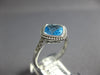 ESTATE 1.62CT DIAMOND & AAA BLUE TOPAZ 14KT WHITE GOLD GEOMETRICAL FILIGREE RING