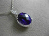 ESTATE 2.38CT DIAMOND & AAA OVAL AMETHYST 14K WHITE GOLD FLOWER FILIGREE PENDANT