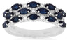 1.8CT DIAMOND & AAA SAPPHIRE 14KT WHITE GOLD 3D 3 ROW WEDDING ANNIVERSARY RING