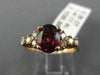 ESTATE 1.75CT DIAMOND & AAA RHODOLITE 14KT ROSE GOLD 3D OVAL ENGAGEMENT RING