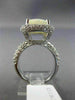 ESTATE LARGE 4.14CT DIAMOND & AAA OPAL 14K WHITE GOLD 3D SQUARE DOUBLE HALO RING