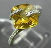 ESTATE 2.64CT DIAMOND & AAA CITRINE 14KT WHITE GOLD CRISS CROSS SQUARE FUN RING
