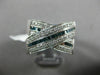ESTATE LARGE .60CT WHITE & BLUE DIAMOND 14K WHITE GOLD CRISS CROSS LOVE FUN RING
