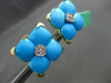 ESTATE LARGE .20CT DIAMOND & AAA TURQUOISE 18KT YELLOW GOLD 3D FILIGREE EARRINGS