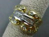 ESTATE LARGE .90CT DIAMOND 14KT 2 TONE GOLD ETOILE CHANNEL COCKTAIL RING #7287