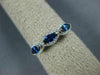 ESTATE .67CT DIAMOND & AAA SAPPHIRE 14K WHITE GOLD HALO WEDDING ANNIVERSARY RING
