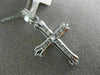 ESTATE .30CT ROUND DIAMOND 14KT WHITE GOLD CLASSIC CHANNEL CROSS PENDANT #23015