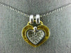 ESTATE LARGE .55CT DIAMOND PLATINUM & 18KT YELLOW GOLD DOUBLE HEART PENDANT #310