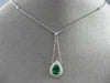 ESTATE .95CT DIAMOND & EMERALD 18KT 2 TONE GOLD HALO LARIAT BY THE YARD NECKLACE
