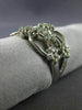 ESTATE WIDE .46CT DIAMOND 14K WHITE GOLD MULTI FLOWER BUTTERFLY ANNIVERSARY RING