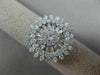 ESTATE LARGE 1.65CT ROUND & BAGUETTE DIAMOND 14K WHITE GOLD FLOWER SUNBURST RING