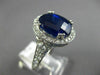 ESTATE LARGE 9.14CT DIAMOND & AAA SAPPHIRES 14KT WHITE GOLD OVAL ENGAGEMENT RING