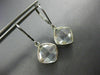 ESTATE AAA CRYSTAL 14KT WHITE GOLD 3D CUSHION CLASSIC BEZEL HANGING EARRINGS