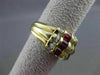 ESTATE 3.35CT ROUND DIAMOND & AAA BAGUETTE RUBY 14KT YELLOW GOLD ENGAGEMENT RING