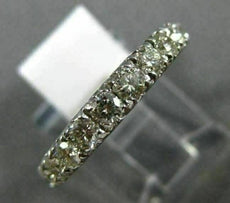 ESTATE .70CT DIAMOND 14KT WHITE GOLD 3D CLASSIC SEMI ETERNITY ANNIVERSARY RING