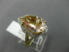 LARGE 4.64CT DIAMOND & AAA PEAR MORGANITE 14K 2 TONE GOLD FLOWER ENGAGEMENT RING