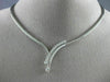 ESTATE 1.0CT DIAMOND 14K WHITE GOLD PAVE V SHAPE SOLITAIRE JOURNEY NECKLACE #870