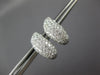 ESTATE WIDE .77CT DIAMOND 18K WHITE GOLD CLASSIC MULTI ROW WAVE CLIP ON EARRINGS