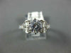 ESTATE 1.89CT DIAMOND 18KT WHITE GOLD 3D ROUND & BAGUETTE ENGAGEMENT RING #1835