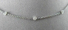 ESTATE .52CT DIAMOND 14KT WHITE GOLD 10 DIAMOND BY THE YARD NECKLACE  #1393