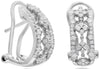 ESTATE WIDE .55CT DIAMOND 14KT WHITE GOLD 3D MULTI FLOWER FUN HANGING EARRINGS