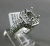 ESTATE WIDE .75CT DIAMOND 14KT WHITE GOLD EMERALD CUT SEMI MOUNT ENGAEGMENT RING