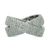 ESTATE LARGE 2.0CT DIAMOND 18KT WHITE GOLD 3D PAVE CRISS CROSS ANNIVERSARY RING
