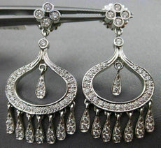 ESTATE LARGE 1.75CT DIAMOND 18K WHITE GOLD ETOILE DREAM CATCHER HANGING EARRING
